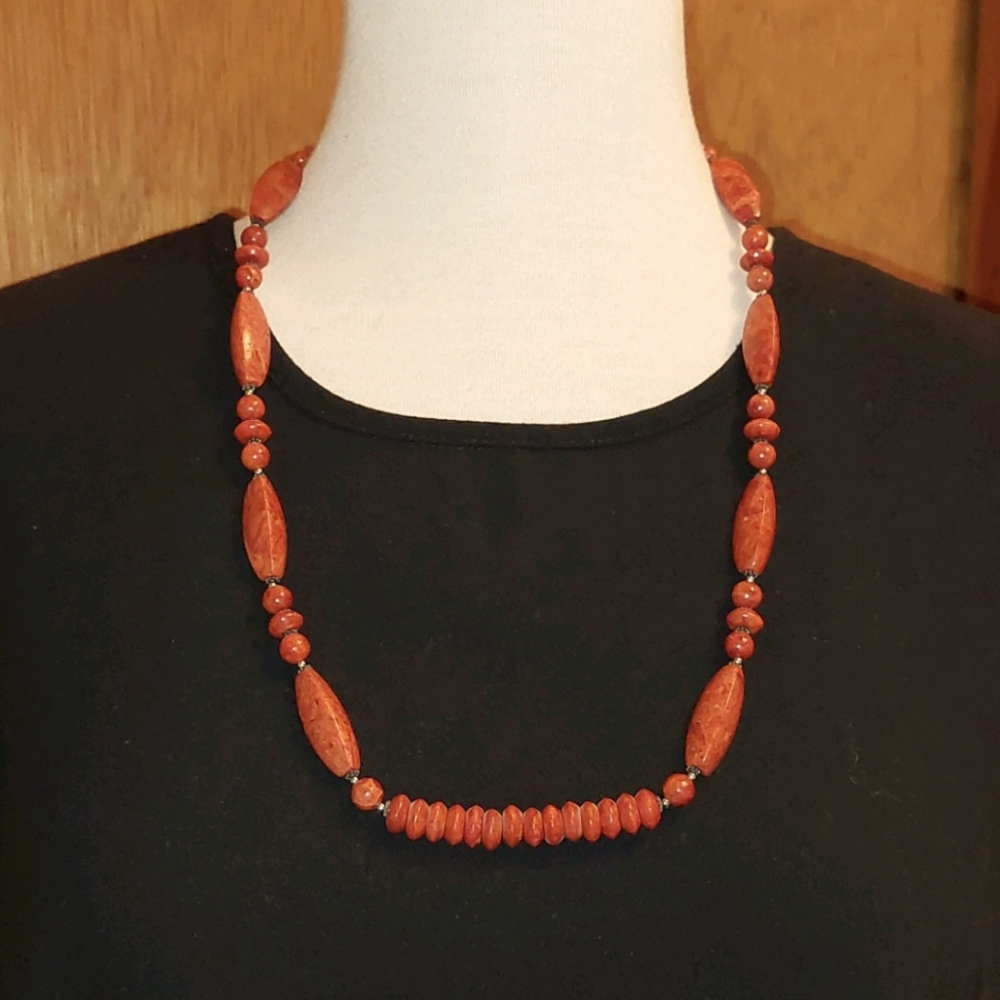 NWT Lee Sands for QVC Coral 27" necklace